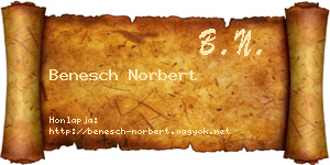 Benesch Norbert névjegykártya